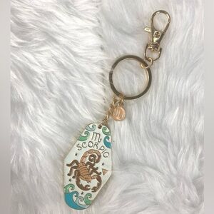 Scorpio Zodiac Keychain with Gold Accents